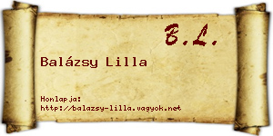 Balázsy Lilla névjegykártya