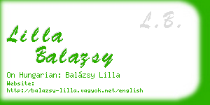 lilla balazsy business card